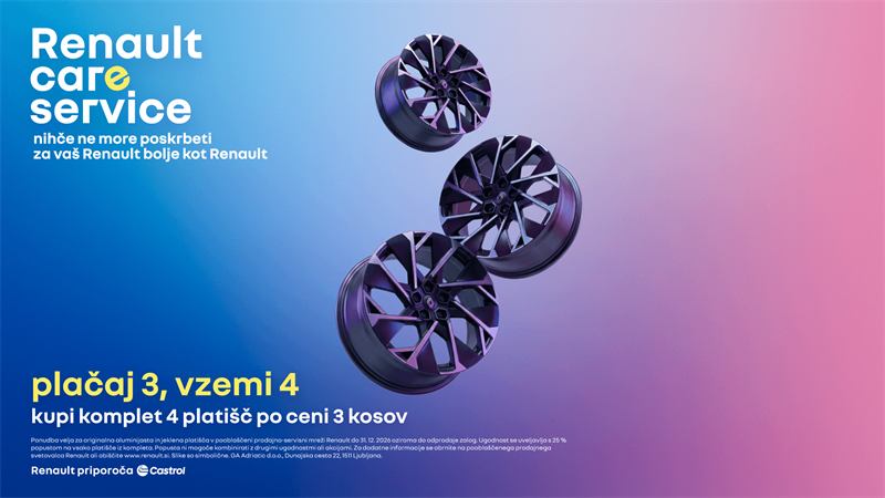 Renault platišča na modro-rožnatem ozadju