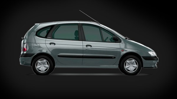 Renault Scenic, stranski pogled na temnem ozadju.