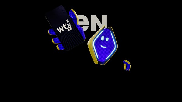 3D prikaz avatarja reno z digitalnim obrazom ob besedilu "HEY RENO".