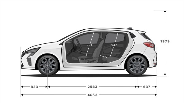 dimensions - modular - Renault Clio E-Tech full hybrid