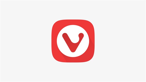 Logotip spletnega brskalnika Vivaldi – rdeča ikona z belim krogom in stilizirano črko "V" v središču.