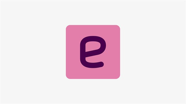 Logotip spletnega brskalnika EasyPark – roza ikona s stilizirano črko "e" v središču.