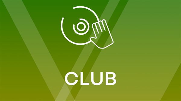 Ikona nastavitev z napisom "CLUB" na zeleni podlagi.