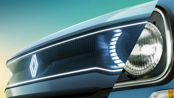 značilen podpis na prednji maski - Renault 4 E-Tech 100% electric