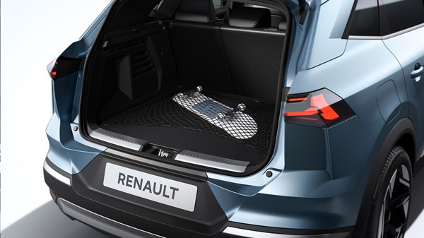 Renault Symbioz E-Tech full hybrid - prag prtljažnika in mreže za prtljažnik iz nerjavečega jekla