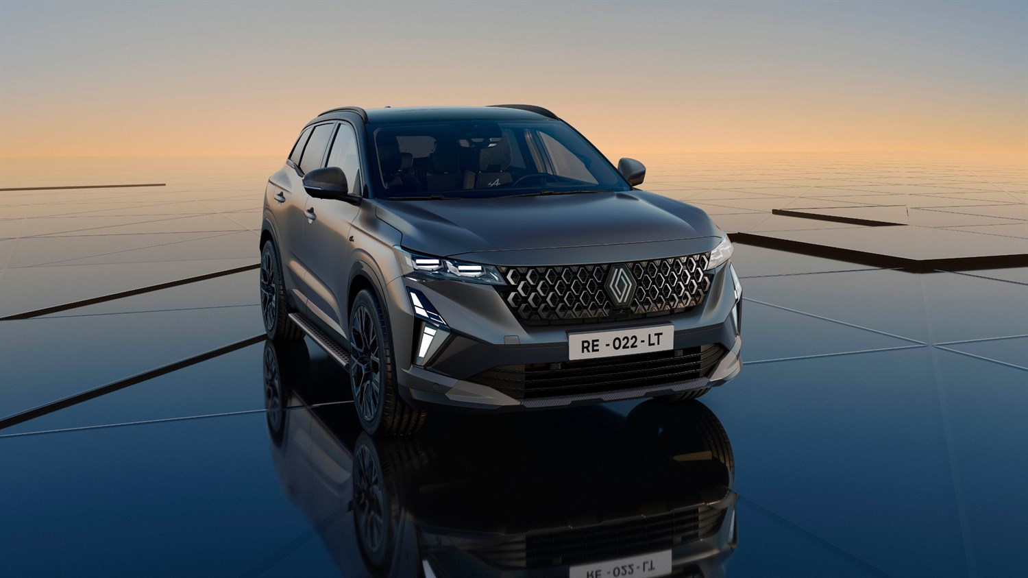 Renault Austral parkiran na odsevni površini.