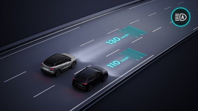 Renault Austral s prilagodljivimi žarometi, ki samodejno prilagajajo svetlobni snop glede na hitrost vožnje.