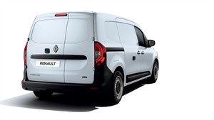 Renault vozilo belo zadnji del na beli podlagi.