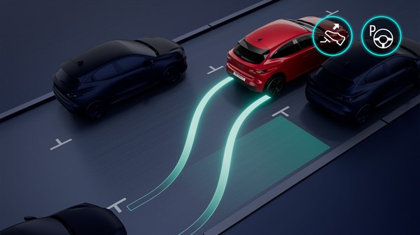 Novi Renault Clio prikazuje sistem za samodejno parkiranje.