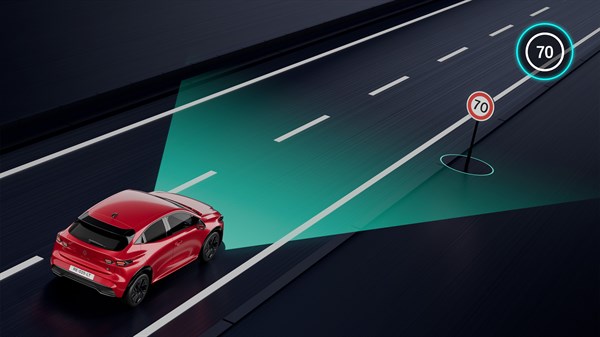 Renault Clio z sistemom za asistenco za omejevanje hitrosti.