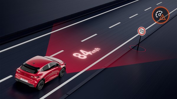 Renault Clio uporablja sistem za prepoznavanje prometnih znakov.