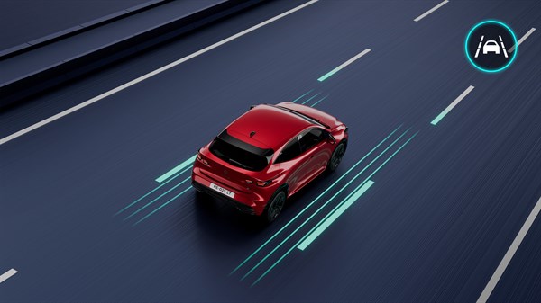 Renault Clio uporablja sistem za ohranjanje na voznem pasu.