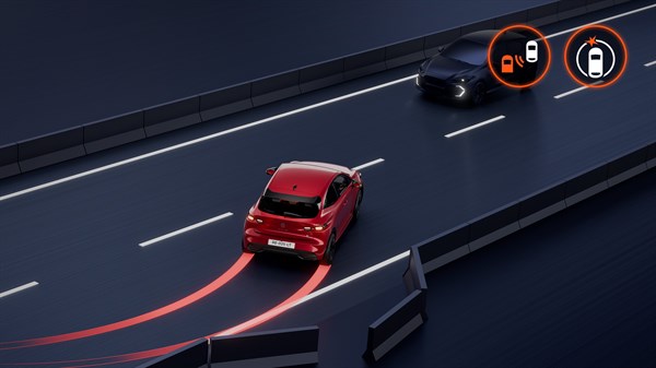 Renault Clio uporablja sistem večnaletnega zaviranja v sili.