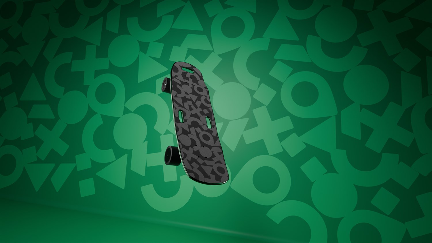 Rolka s temnim vzorcem na zeleni podlagi.