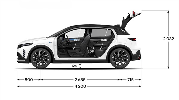 Megane E-Tech electrical - dimension sheet 