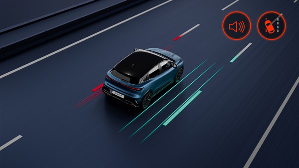 Renault Megane E-Tech electric - lane departure warning