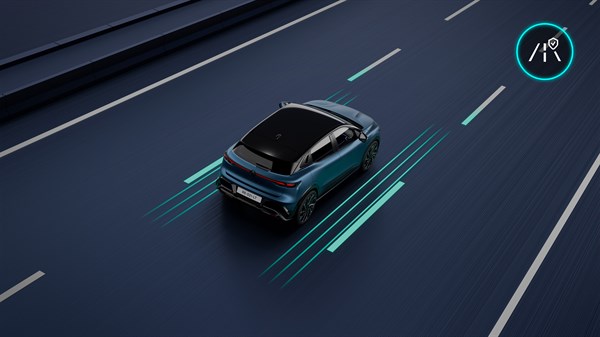 Renault Megane E-Tech electric - active lane keeping assist system