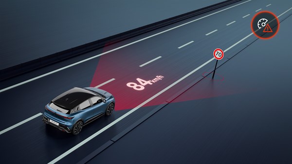 Renault Megane E-Tech electric - traffic sign recognition