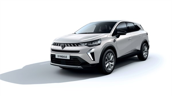 Belo-sivi Symbioz, sprednji del, na belem ozadju.