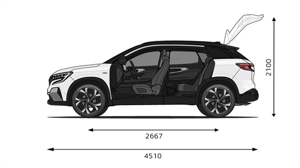 Stranske dimenzije - prilagodljiv dizajn - Renault Austral E-Tech full hybrid