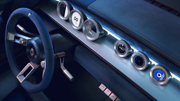Renault 8 Gordini - digitalni okrogli merilniki na armaturni plošči