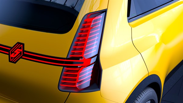 zadnja luč z zračnim pokrovom - Renault 5 E-Tech electric prototip