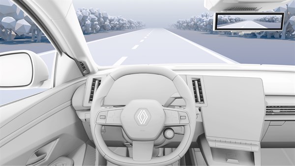 100 % električni Renault Megane E-Tech – pametno vzvratno ogledalo