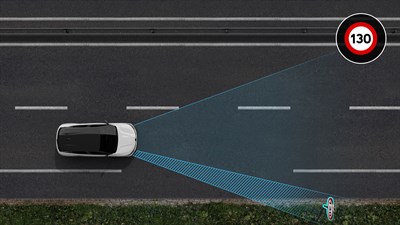 Renault Megane E-Tech electric - road sign recognition
