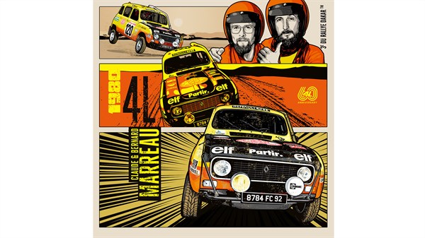 Illustration Greg - Renault 4 - Rallye Dakar